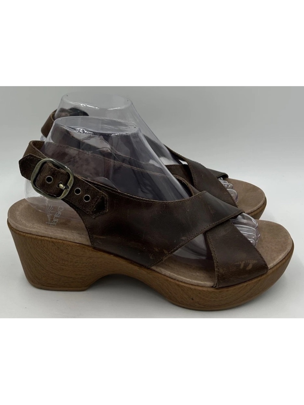Dansko Women’s Jacinda Clog Sandals Nubuck Leather Slingback Platform Brown 39